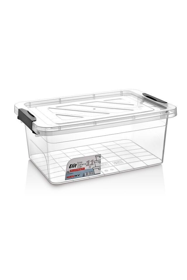 Elite Kilitli Şeffaf Çok Amaçlı Saklama Kabı - 11 Litre