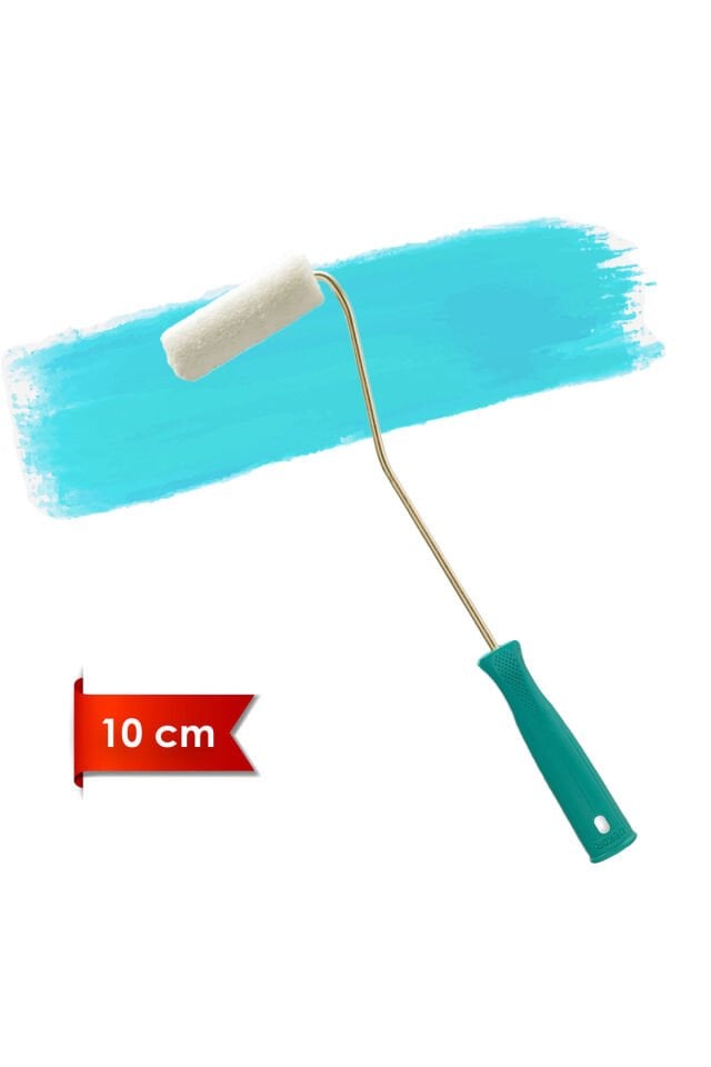 Dekor-1068 Kadife 3,5 cm Orta Çap 7 mm Tüylü Saplı Vernik Rulosu 10 cm