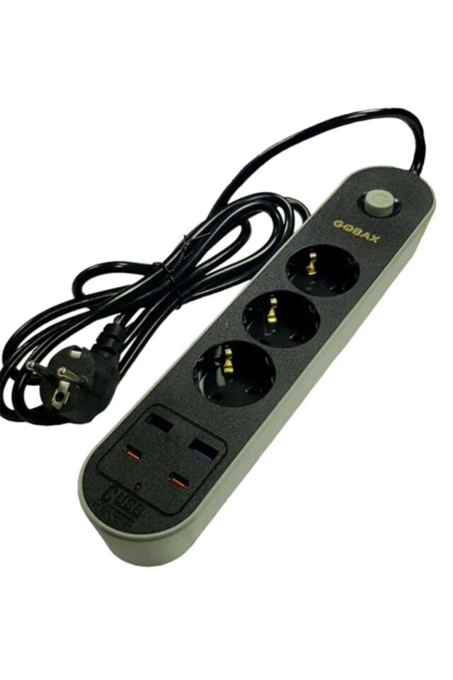 Mg-106 2xusb 2type-c Çıkışlı 3lü 2metre Akım Korumalı Priz